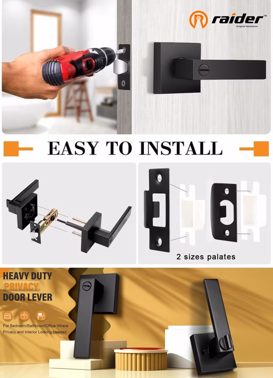 Factory Price-Tubular Heavy Duty Handle Door Lockset, Zinc Alloy Building Hardware 10%off