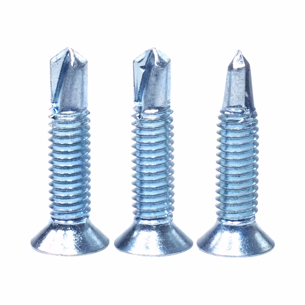 Screws for Window or Door Frames DIN7504 Metal Tornillo #7-19x3/4&quot; Phillips Recess Countersunk Head Zinc Plated Window Screw Self Drilling Steel Framing Screws
