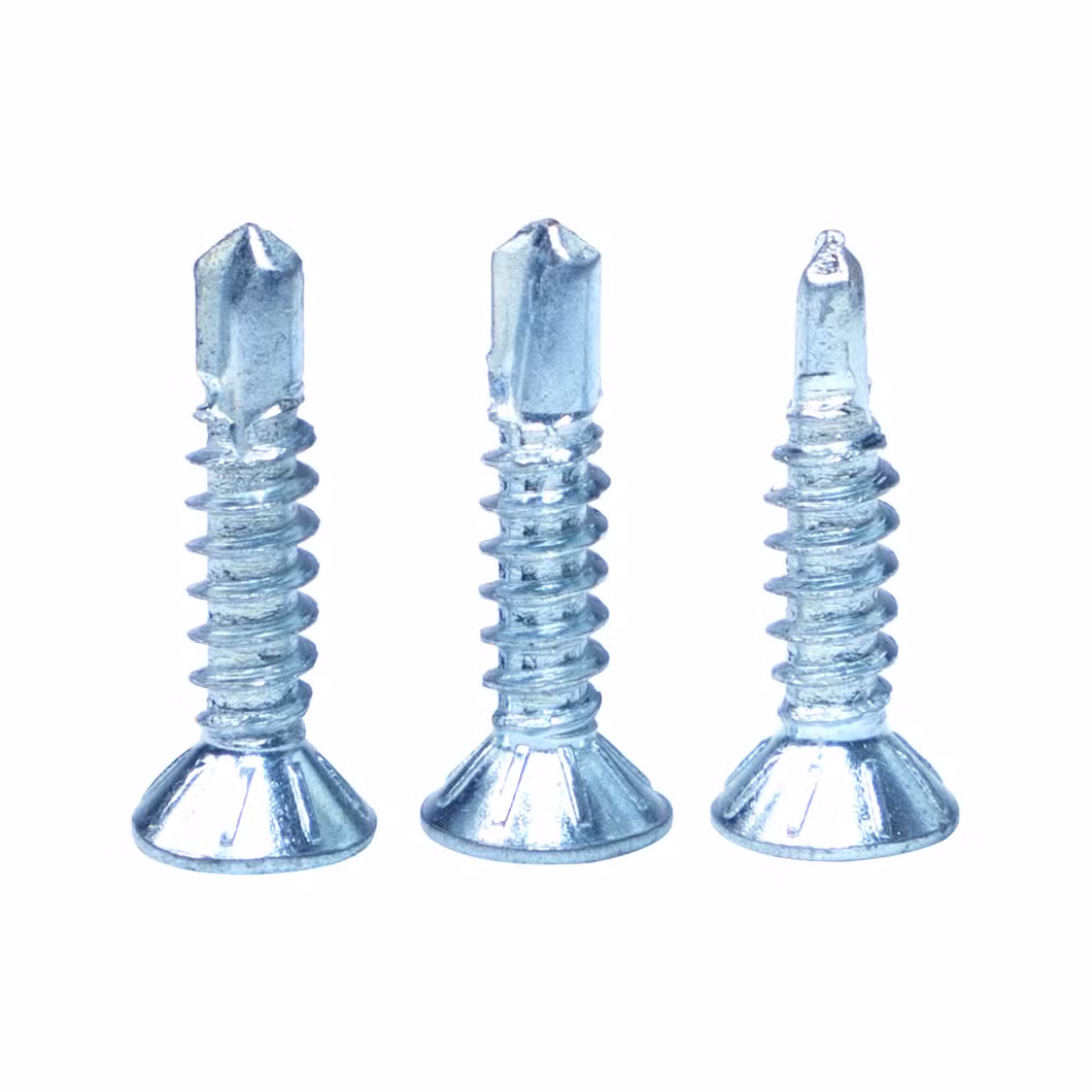 Screws for Window or Door Frames DIN7504 Metal Tornillo #7-19x3/4&quot; Phillips Recess Countersunk Head Zinc Plated Window Screw Self Drilling Steel Framing Screws