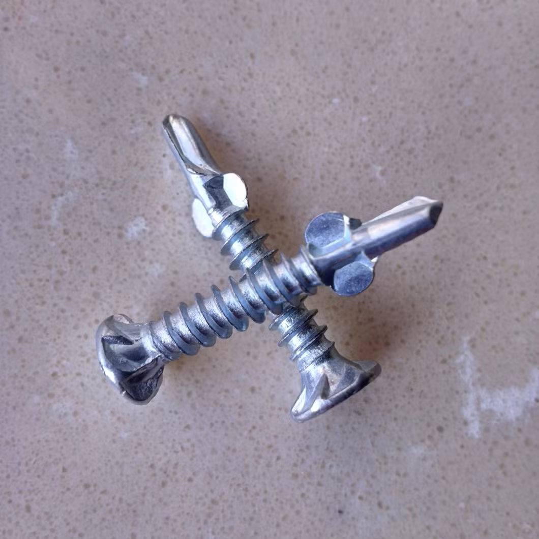 Screws for Window or Door Frames DIN7504 Metal Tornillo #7-19x3/4&quot; Phillips Recess Countersunk Head Zinc Plated Window Screw Self Drilling Steel Framing Screws