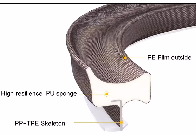 Custom Door Window Sealing Strips Coated Slot PU Foam Seals