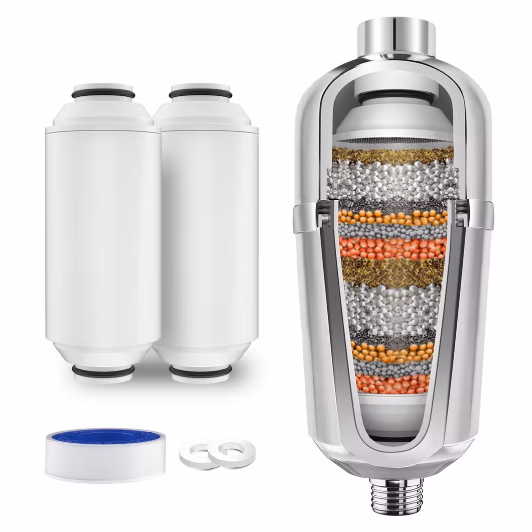 12 Stage Shower Head Filter Removes Chlorine and Heavy Metals
