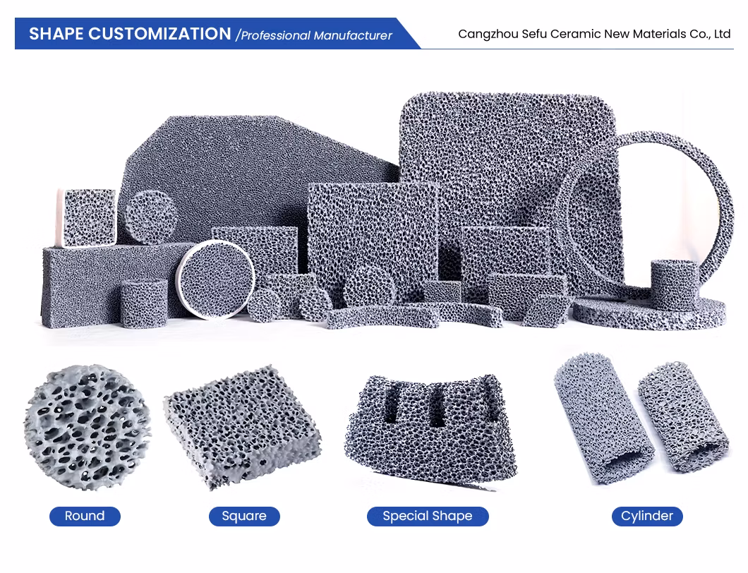 High Porosity Refractory Silicon Carbide Ceramic Foam Filter for Bronze Casting