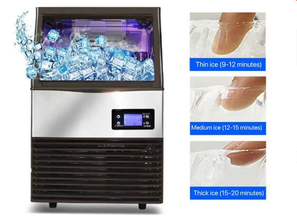 Dynamic Display of The Whole Electronic Monitoring Ice Fail-Safe Protectio Ice Thickness Can Be Adjusted Meet Different Needs Square Ice Cube Ice Machine