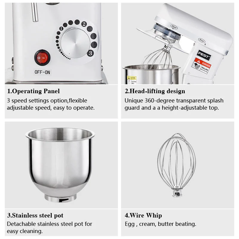 Mixer Commercial 10L Stainless Steel Electric Egg Beater Commercial Cream Beater Baking Chef Machine