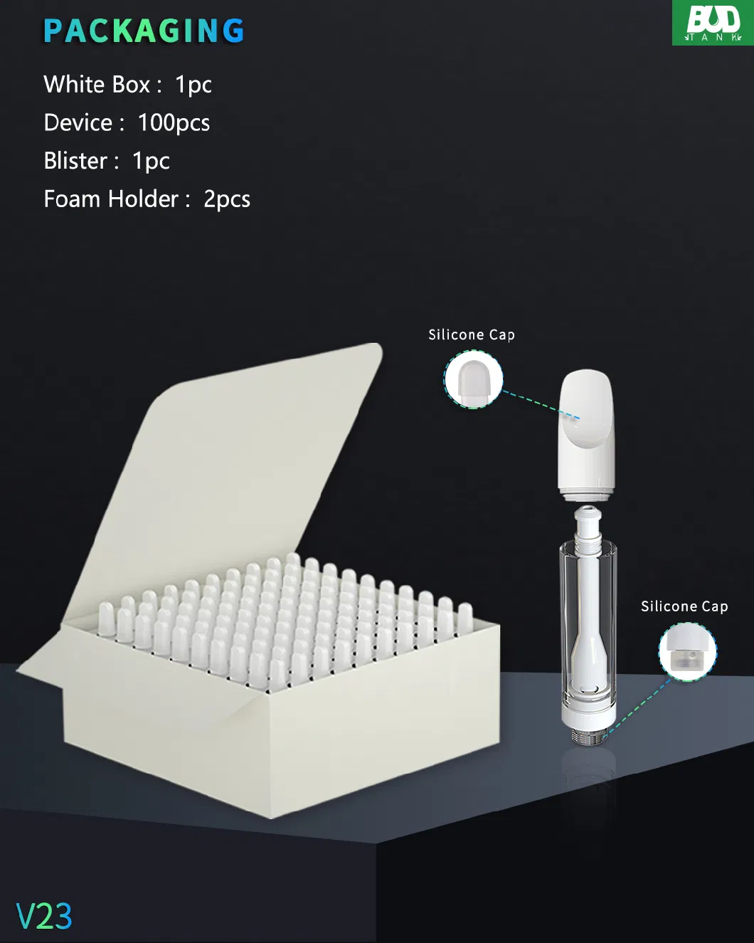 Budtank Wholesale 510 Thread Easy-Pressed Version Extracts Heating Cartridges Easy Filling Leak Free Clog Free