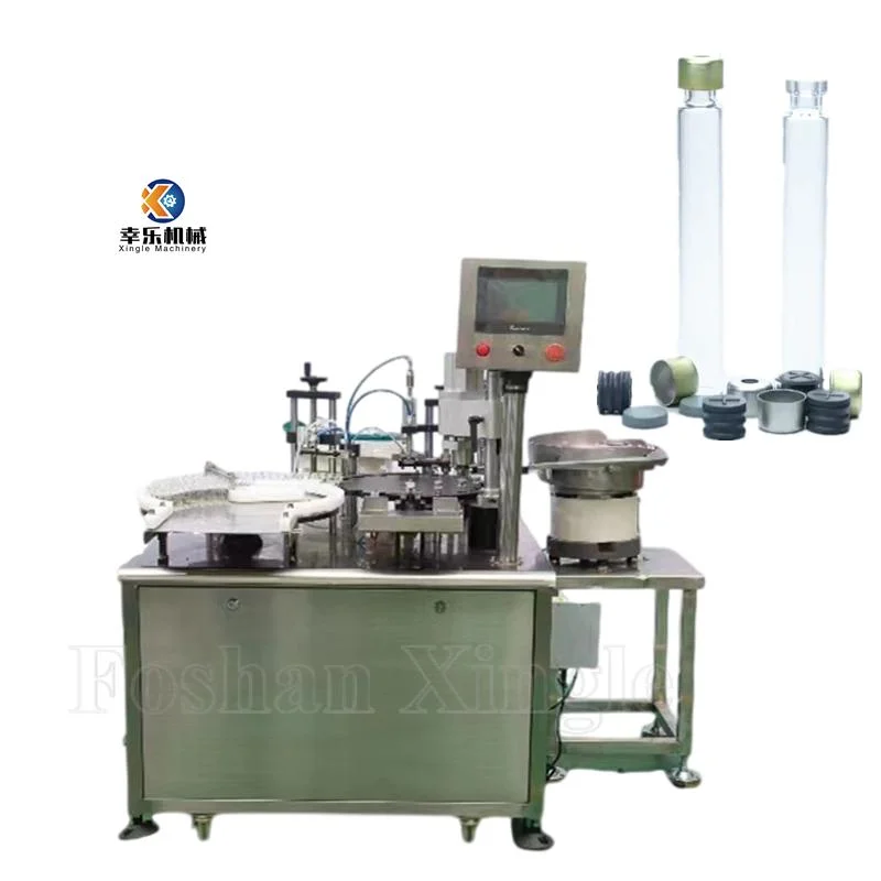 Pharmaceutical Injection Prefilled Small Scale Filler Oil Two Heads Sterile Cartridge Syringe Filling Capping Machine