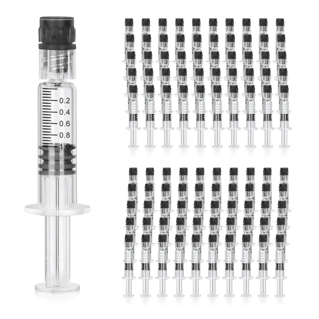 Disposable Live Resin Thick Oil 500mg 1000mg Syringes Luer Lock 0.5ml 1ml 2ml Glass Syringe Injector for Extracts Oil