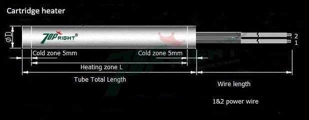 Topright Customized Cartridge Heater with Flange