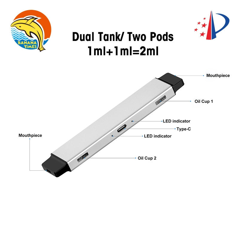 Twin Pod 2ml Vape Pen 500mAh Rechargeable Empty Disposable Vaporizer Vape