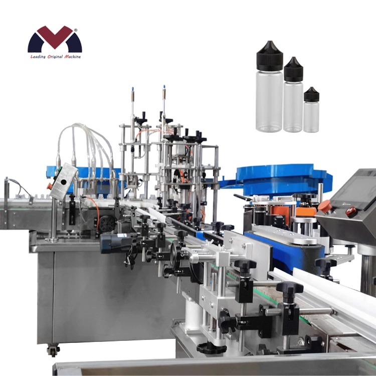 Fully Automatic 10ml-120ml E-Liquid or Eliquid or E-Juice or Ejuice or Vaping Juice or Vape Juice Filling Line Chubby Gorilla Filling Capping Labeling Machine