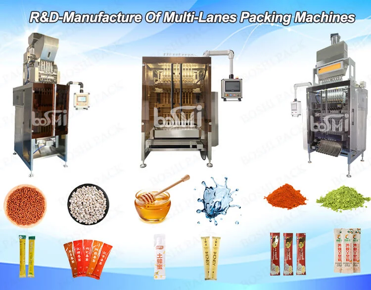 Hot Sell 4 Lane 6 Lane Multiple Straw Chili Oil Ginger Garlic Paste Filling Machine Chilli Sauce Sachet Oil Packing Machine