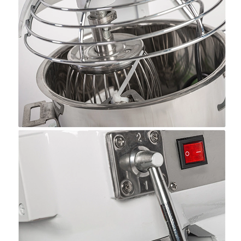 10L Commercial Planetary Mixer with Whisk, Spatula and Hook Preparation of Creams and Sauces, Kneading Dough 1kg Dough