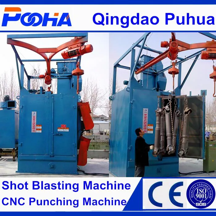 pH-37 Series Hanger Shot Blasting Machine with Blasting Wheels