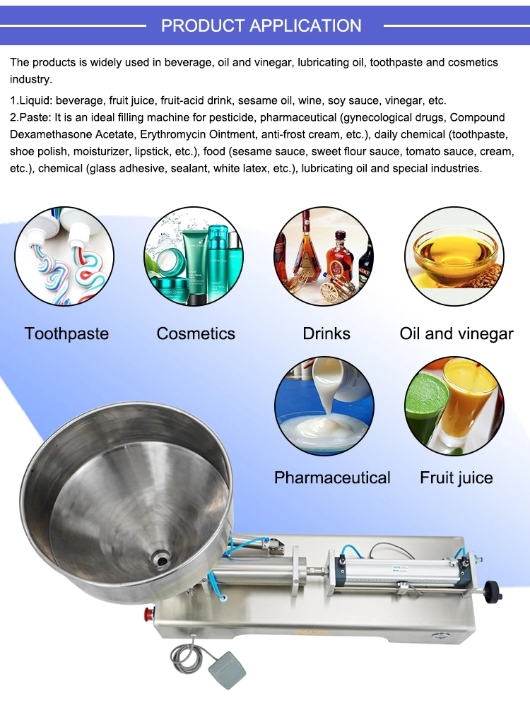 100 Ml 300ml Single Head Liquid Semi Automatic Small Bottle Cartridge and Tube Chiller Filling Apricot Machine with Foot Pedal