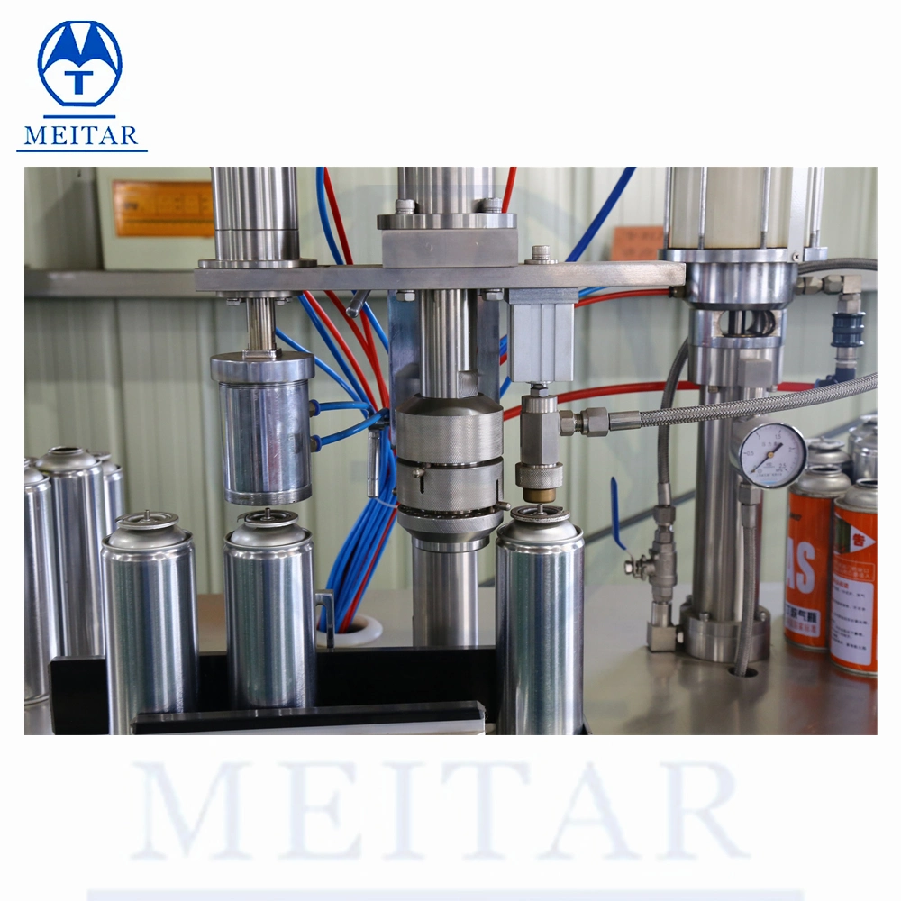 Automatic Aerosol Filling Machine for Butane Gas Cartridge Filling Assembly Line