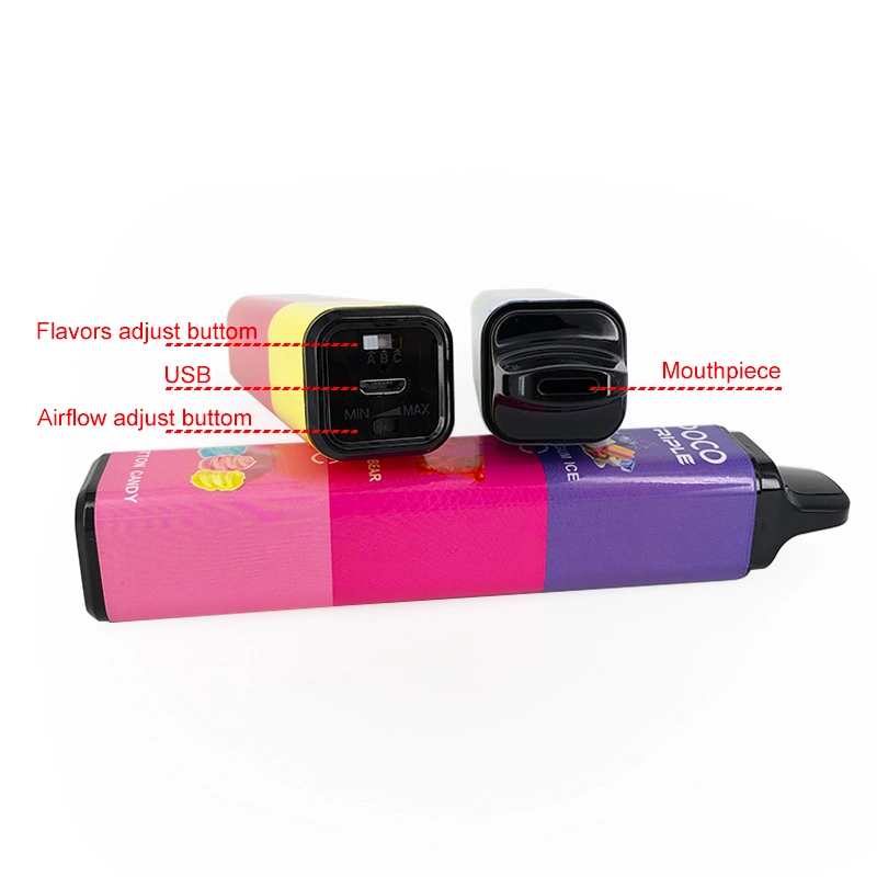 3 Flavors in 1 Device Poco Triple 3600 Puffs Vapes Kit 1000mAh Battery Capacity Disposable Vape Pen