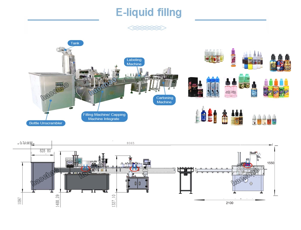 Automatic Vape Cartridge E-Juice E-Cig E-Cigarette Chubby Gorilla Glass Bottle Electronic E Cigarette Smok Oil Eliquid Eliquid E-Liquid E Liquid Filling Machine