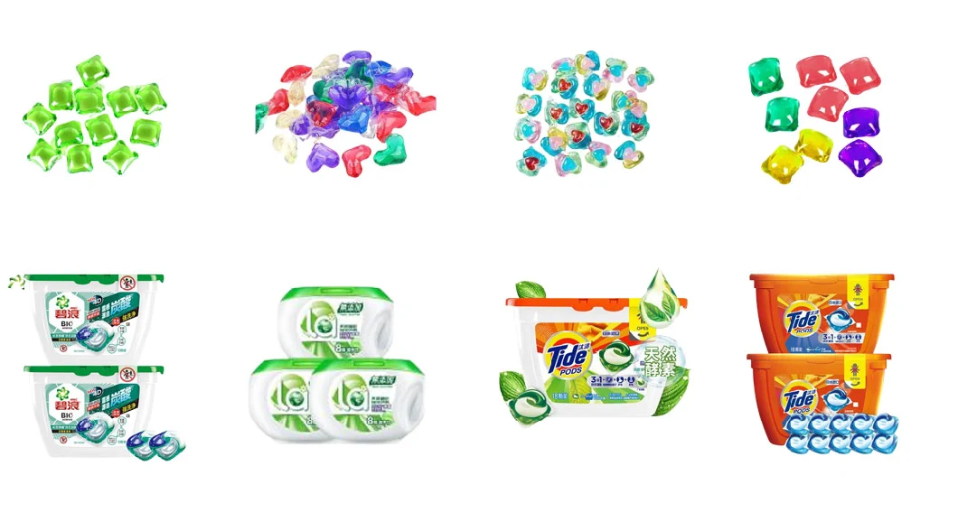 Automatic Multihead Weighing Filling Plastic Box Laundry Capsules Pods Packing Machine