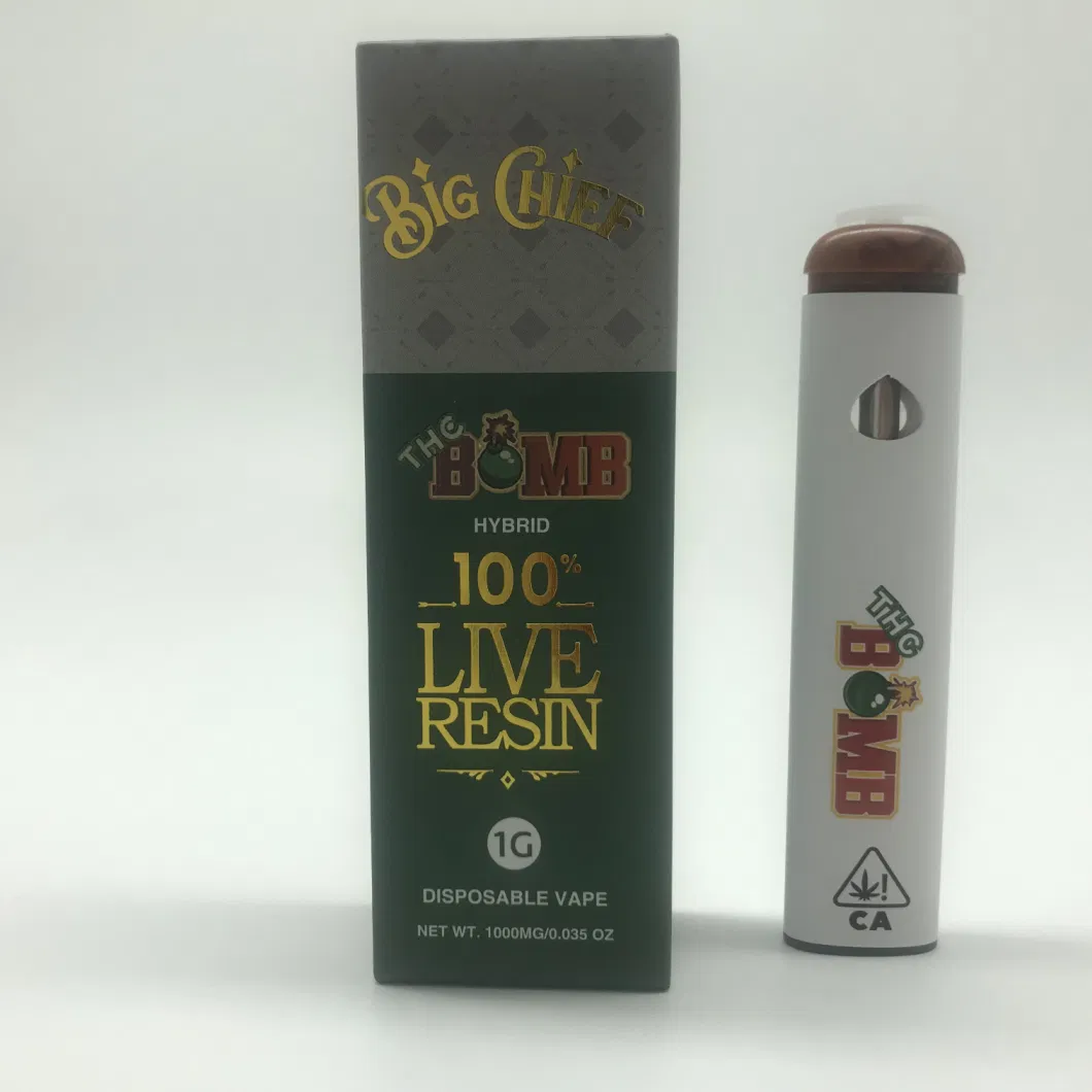 USA Stock 10 Flavors Big Chief Disposable Vape Pens Empty 1ml 1000mg Live Resin Pods Rechargeable 280mAh Battery for Thick Oil E Cigarettes USB Charger Starter