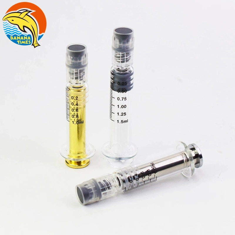 Disposable Live Resin Thick Oil 500mg 1000mg Syringes Luer Lock 0.5ml 1ml 2ml Glass Syringe Injector for Extracts Oil