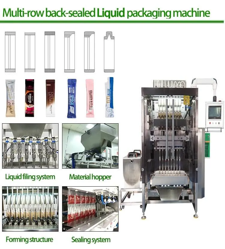 Hot Sell 4 Lane 6 Lane Multiple Straw Chili Oil Ginger Garlic Paste Filling Machine Chilli Sauce Sachet Oil Packing Machine