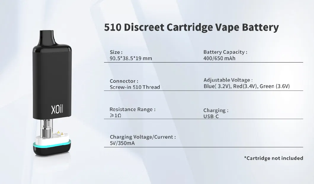 0.5/1/2ml Cartridges Battery Xoil Magic Disposable Cigarette Rechargeable Vape 3.2-3.6V 650mAh with USA Ca Warehouse