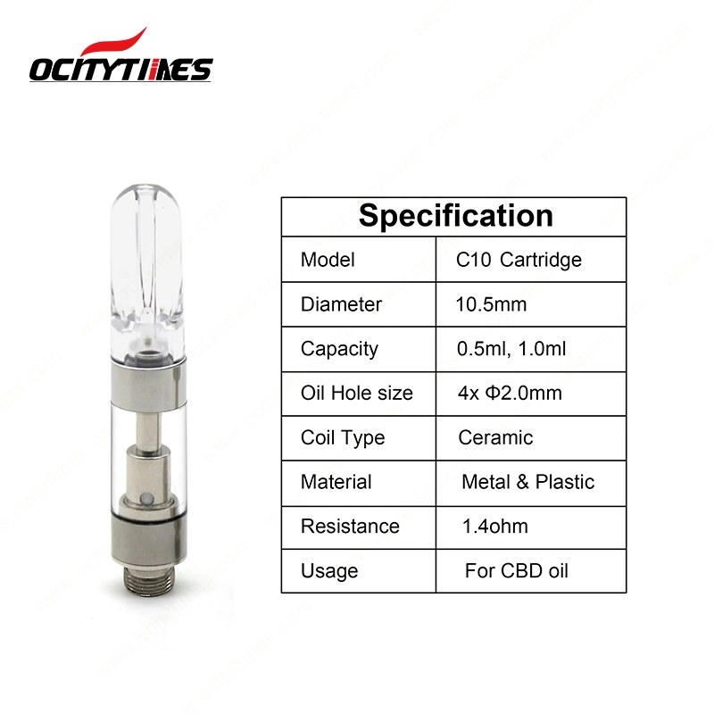 Ocitytimes Wholesale E-Cigarette 500mg Thick Oil 510 Ceramic Vape Cartridge