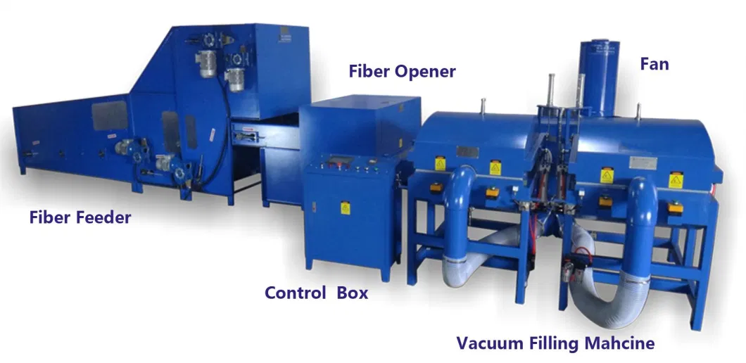 Automatic Polyester Fibre Bale Opening Breaking /Opener/Breaker and Fiber Opening Carding Cushion Sofa Pillow Filling Stuffing Blowing Making Machine Line