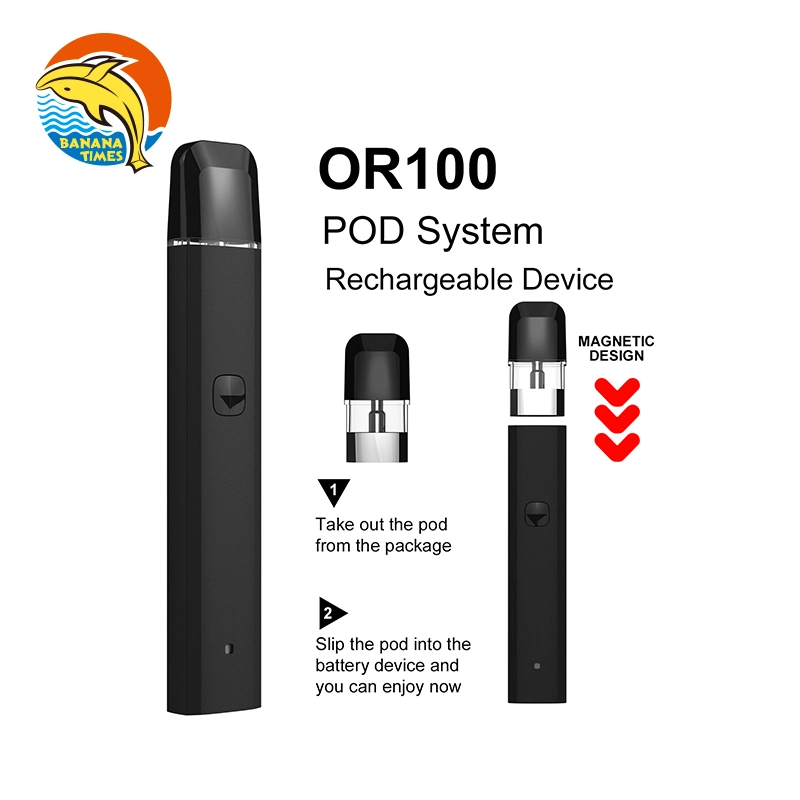 UK Custom Vaporizer Pen Pod System 1ml Recharge Vape Banana Times Or100 Preheat 1000mg Empty Disposable Vape for Thick Oil