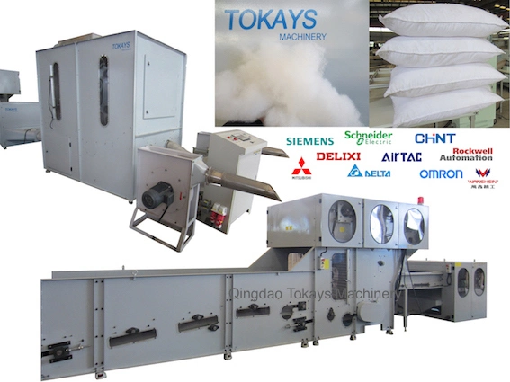 Home Textile Fully Automatic Bale Breaking Breaker Fiber Opener Fibre Opening Carding Pillow Cushion Sofa Filling Stuffing Blowing Production Machine Line