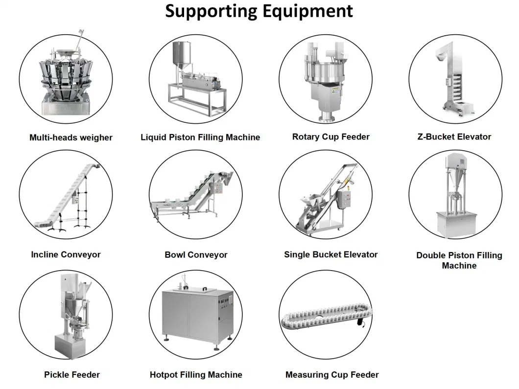 Meat Noodle Rice Automatic Rotary Vacuum Filling Packaging Sealing Machine