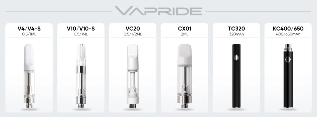 Vapride Vaping Device Manufacturers 510 Cartridge Device Full Ceramic Structure Canada Wholesale No Heavy Metals 2ml Disposal Oil Cart