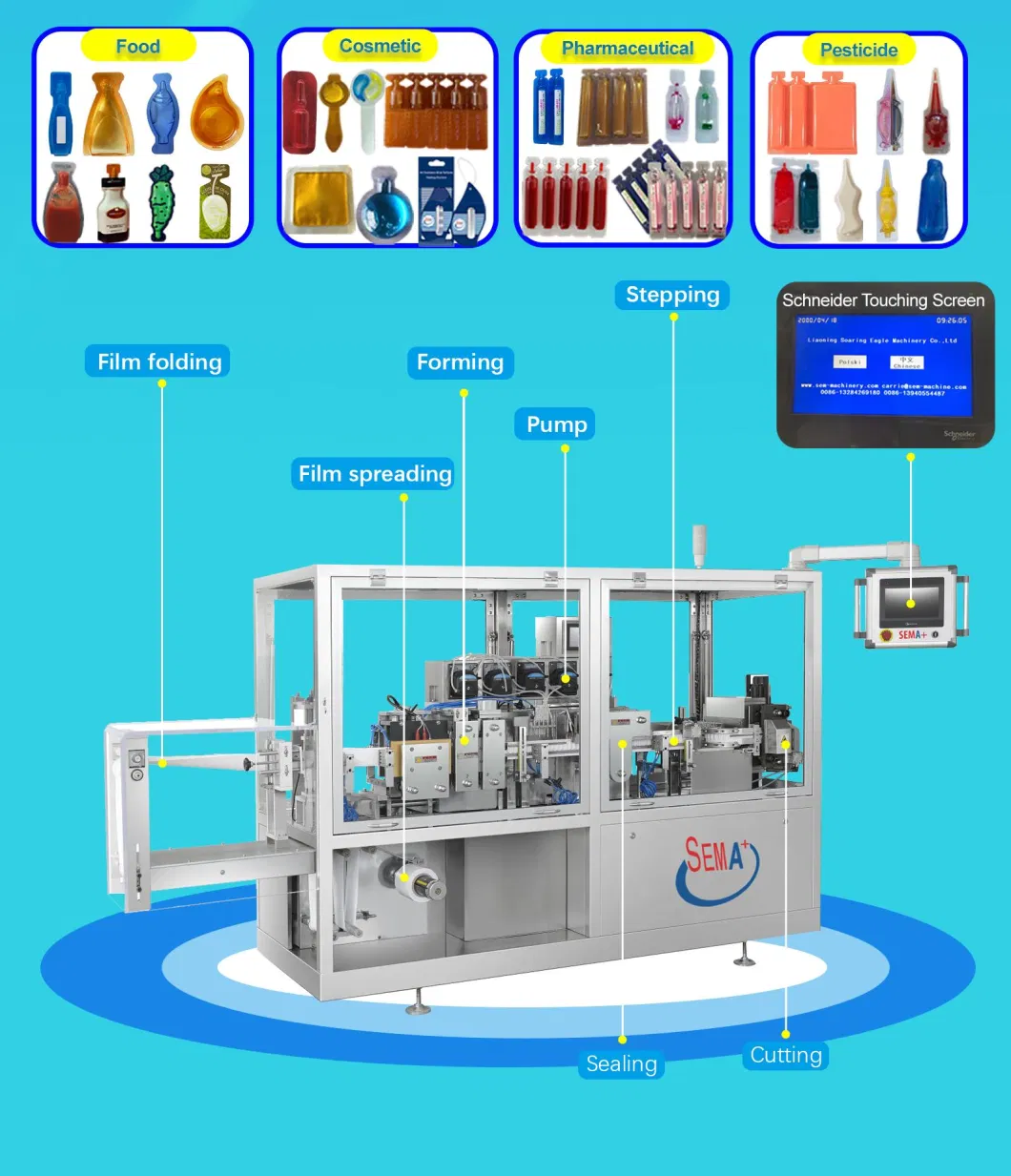 Mini Dose Olive Oil Capsule Packaging Machine Ful Automatic Plastic Ampoule Forming Filling Sealing Machine