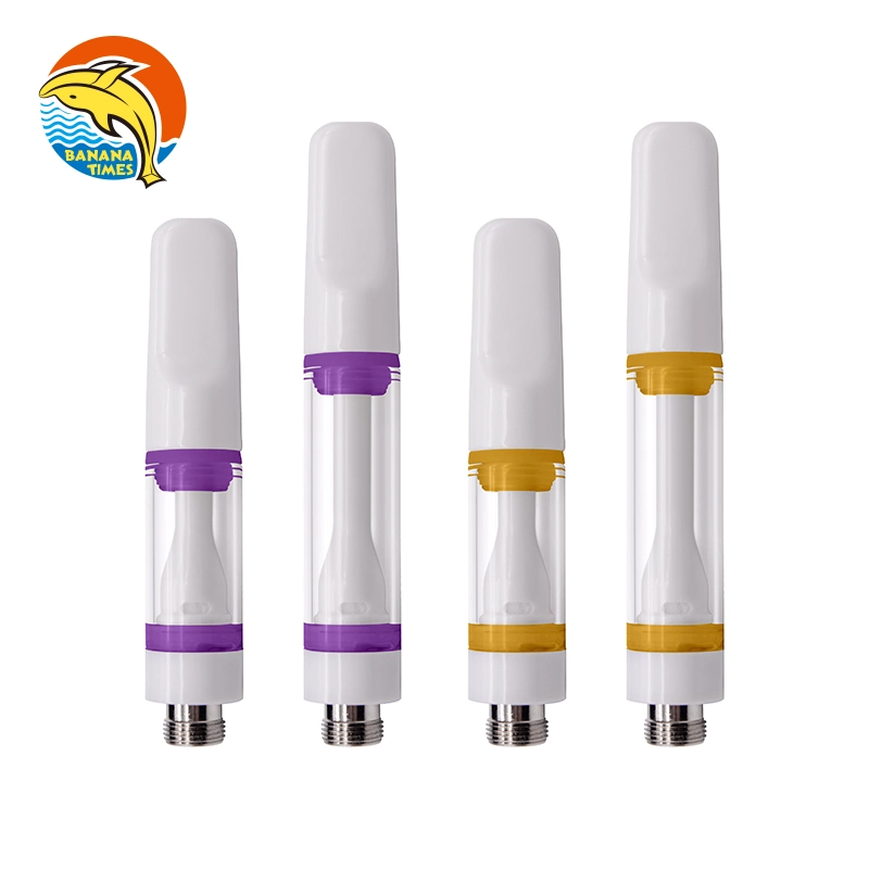 Oklahoma Original Full Ceramic 1000mg Hte Vape Pen Cartridges Cakes Empty 0.5ml Thick Oil Vape Carts Cartridge with Press Tip