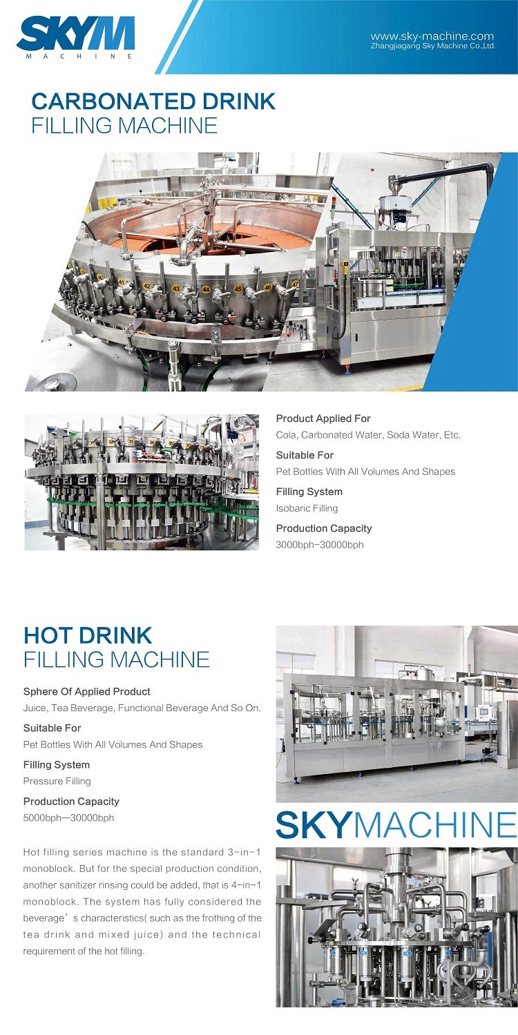 Full Automatic Pet Glass Bottle Fruit Juice Hot Filling Machine