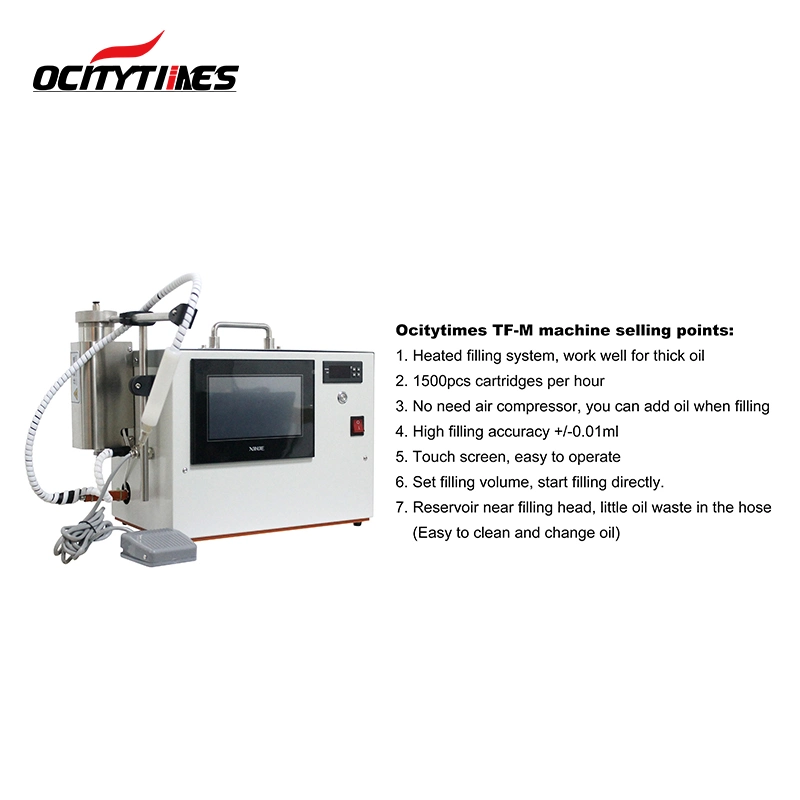 Ocitytimes Semi Automatic Cartridge Oil Filling Machine for Vape Pen Disposable