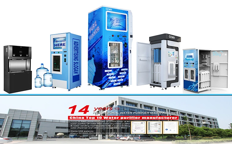 Coin IC Card Operated Bottled RO Water Purifier System Pure Water Vending Machine with UV