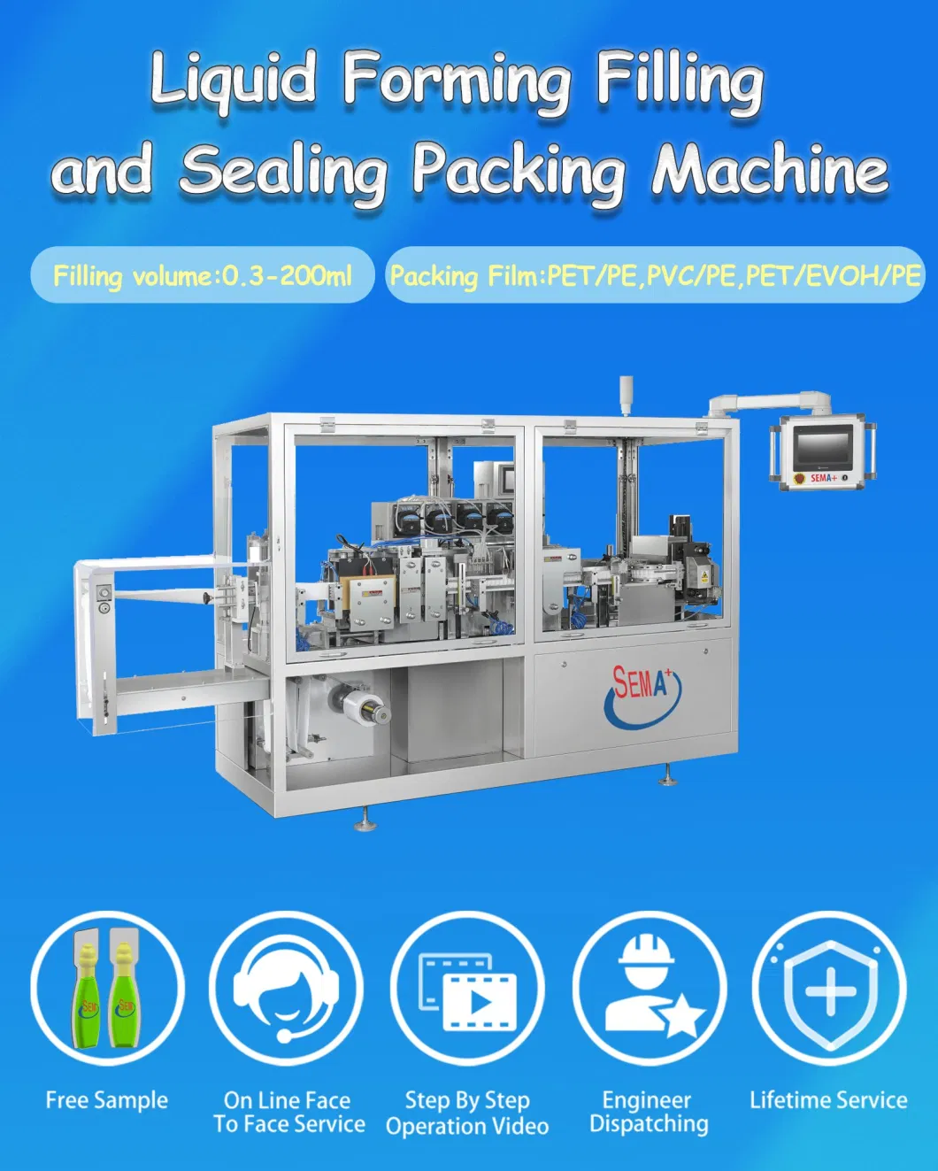 Mini Dose Olive Oil Capsule Packaging Machine Ful Automatic Plastic Ampoule Forming Filling Sealing Machine