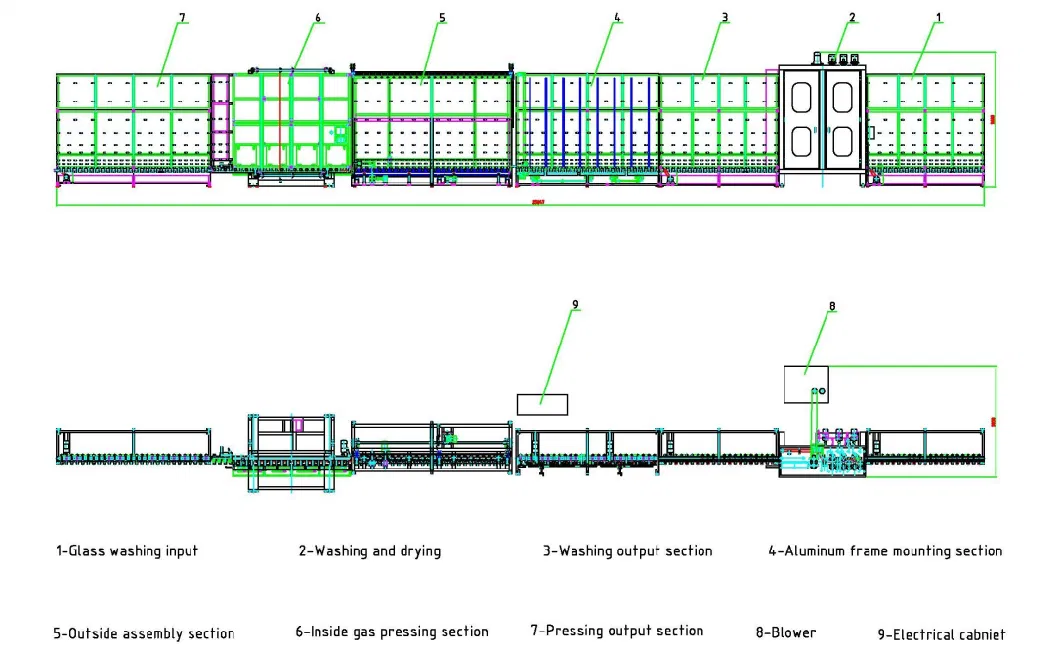 Automatic 2800mm Vertical Online Gas Filling Vacuum Insulating Double Glazing Glass Production Line Machine