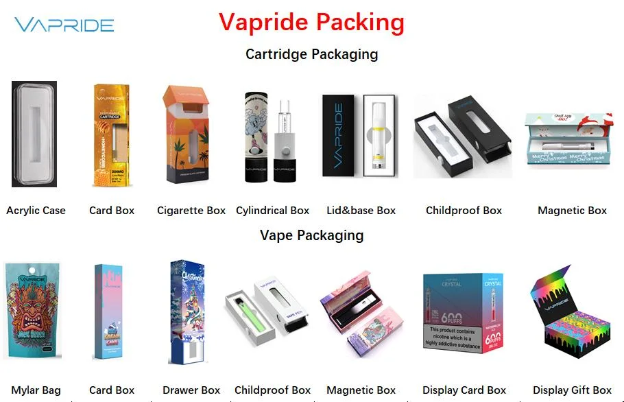 Vapride Vaping Device Manufacturers 510 Cartridge Device Full Ceramic Structure Canada Wholesale No Heavy Metals 2ml Disposal Oil Cart