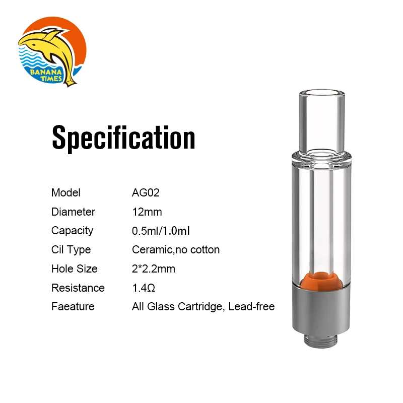 Florida Wholesale Packman Empty 0.5ml/1ml/2ml Thick Oil 510 Vape Cartridge Tyson All Glass 1gram/2gram Oil Vape Pen Cartridges for Hte Live Rosin