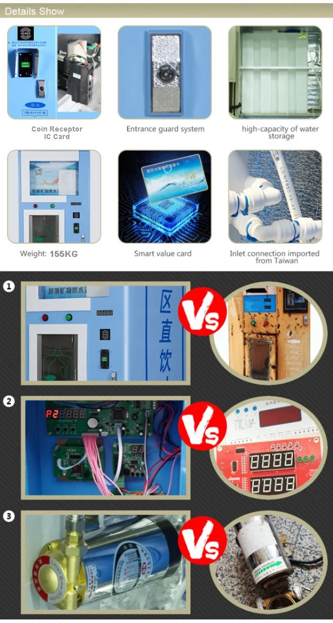 Coin IC Card Operated Bottled RO Water Purifier System Pure Water Vending Machine with UV