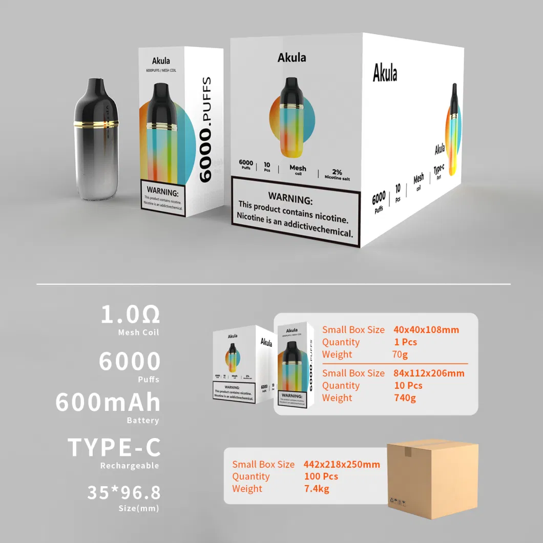 Wholesales 6000 Puffs 14ml Popular Disposable Vape