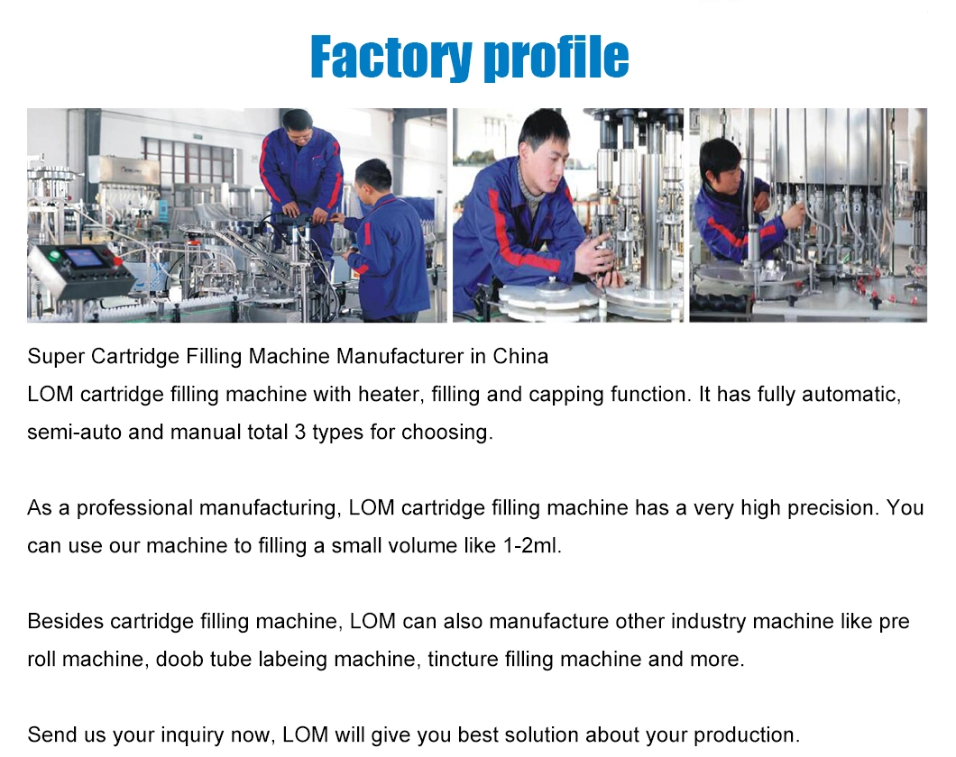 Lom China High Efficient Electric E-Liquid Filling Machine Cartridge Filling Machine Price