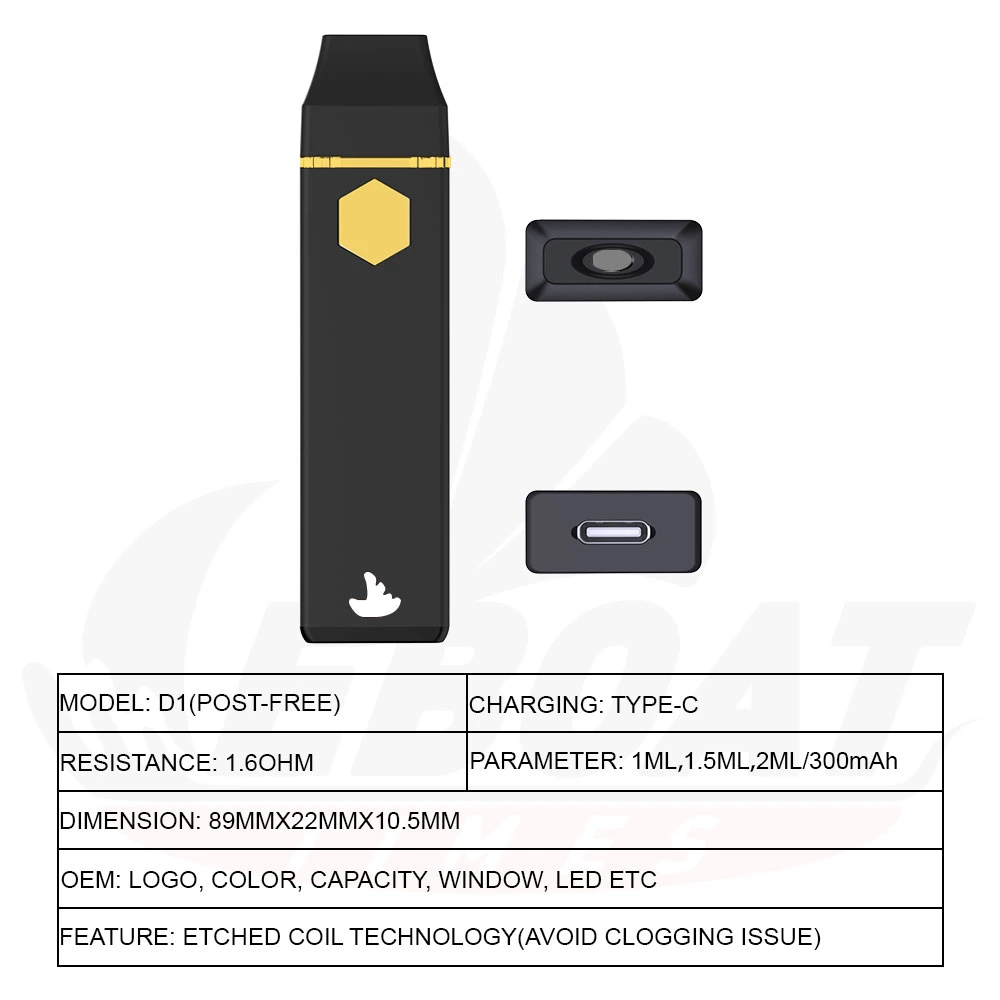 Central Post Less Thick Oil Thco Vape Pod Super Quality Ceramic Coil Vape Disposable 1.0ml