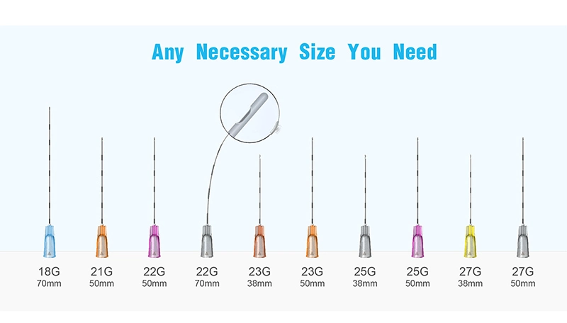 CE Approved Disposable Micro Cannula 18g 50mm Needle Cannula Filler Injection