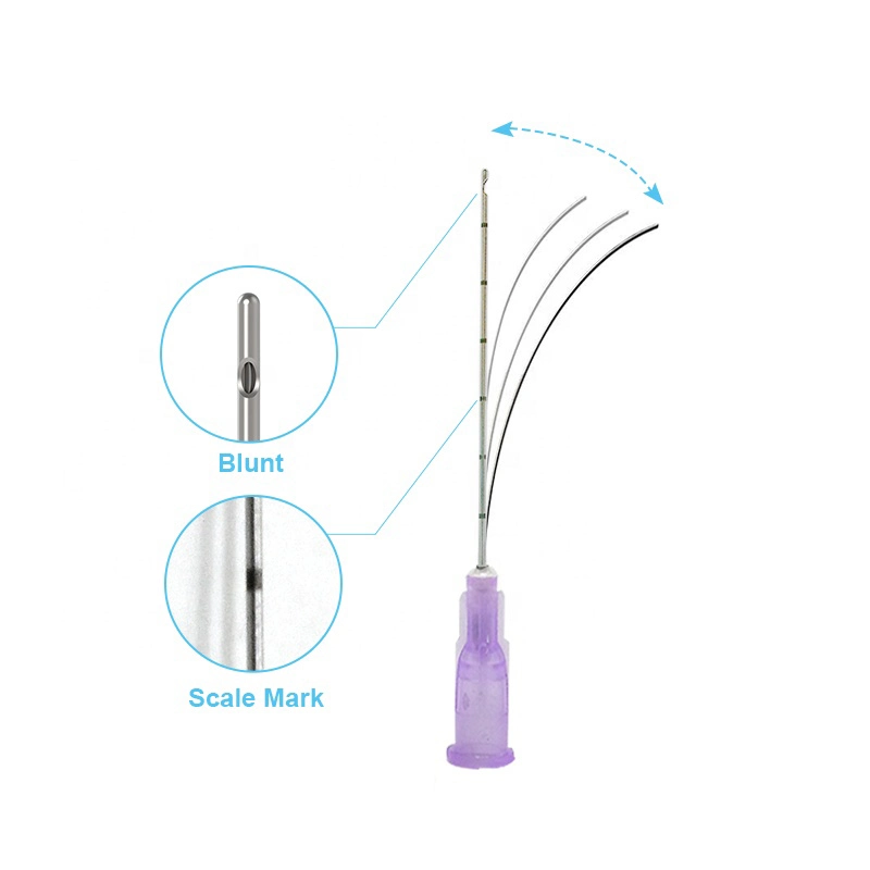 Disposable Dermal Fillers 25g 38mm Blunt Tip Cannula Medical Stainless Steel Sterilized Blunt Micro Cannula