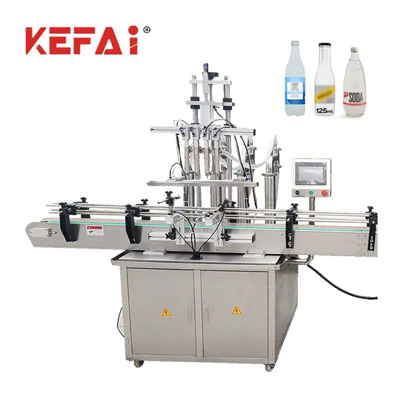 Kefai Automatic 4 Head Shampoo Paste Viscous Liquid Water Milk Oil Honey Jam Sauce Glass Bottle Dosing Bottling Filling Vacuum Capping Labeling Machine Price