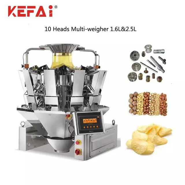 Kefai Automatic Vffs Food Weighing Packing Vacuum Vertical Forming Filling Sealing Peanut Grain Snack Chips Rice Nuts Sugar Granule Pouch Bag Packaging Machine